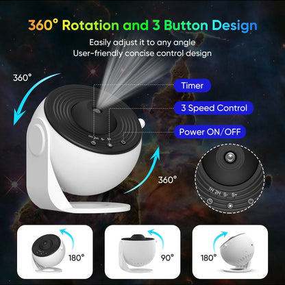 12 in 1 Star and Galaxy Projector / Night Light - Black and White [LIMITED EDITION]