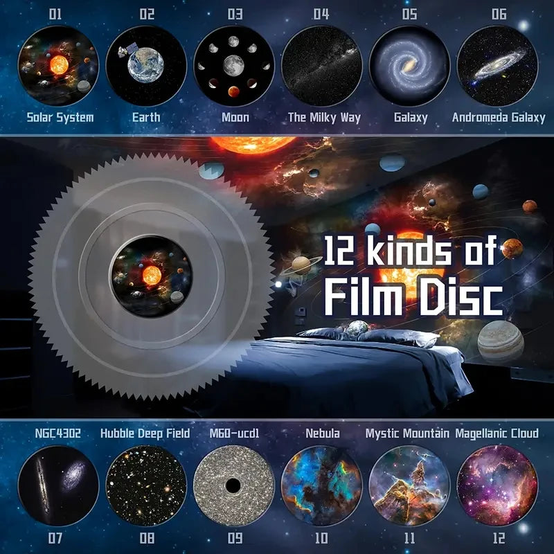 12 in 1 Star and Galaxy Projector / Night Light - Black [POPULAR]